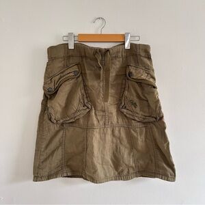 Y2K Diesel Olive Green Cotton Cargo Military Skirt